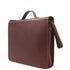 The Floto Venezia Laptop Case is a leather portfolio that is structured and has a brass zipper closure. It can hold a small size laptop and it is handcrafted in Italy with natural full grain leather. This is the Venezia Laptop Case in Vecchio Brown. 8