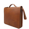 The Floto Venezia Laptop Case is a leather portfolio that is structured and has a brass zipper closure. It can hold a small size laptop and it is handcrafted in Italy with natural full grain leather. This is the Venezia Laptop Case in Tobacco Brown. 3