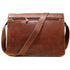 The Floto Firenze leather messenger bag is a men's casual crossbody bag that is handcrafted in Italy. This is the Firenze Messenger in Saddle Brown. 4