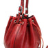 Leather Mini Bucket Satchel Bag Chianti  red 3