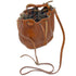 Leather Mini Bucket Satchel Bag Chianti  brown 4