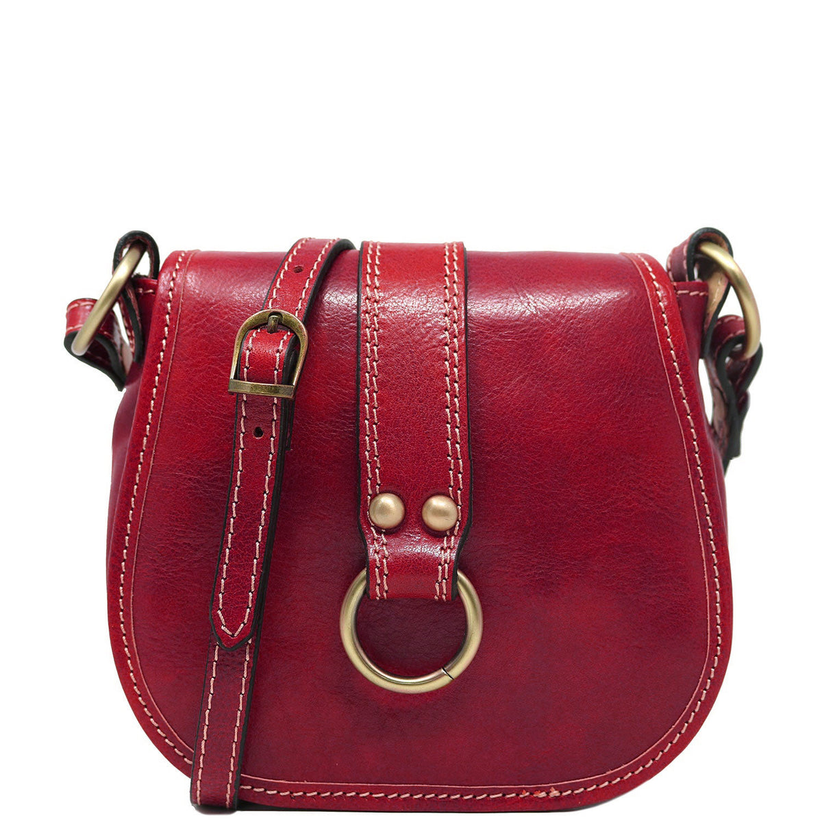 Made In Italy Leather Saddle Crossbody, The Leather Shop