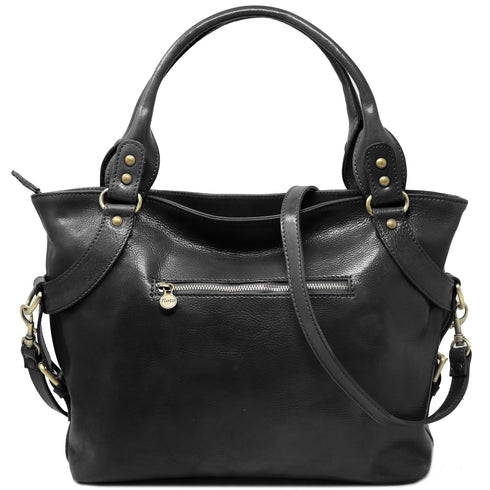 Floto Italian Leather Shoulder Bag Women's Taormina Handbag black