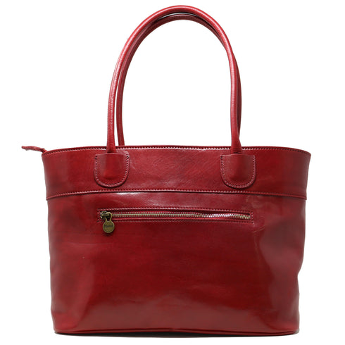Floto Italian Leather Napoli Women's Handbag Shoulder Bag Tuscan Red