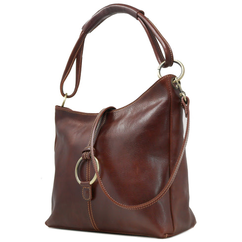 Italian Leather Shoulder Bag Floto Tavoli Tote Vecchio Brown 3