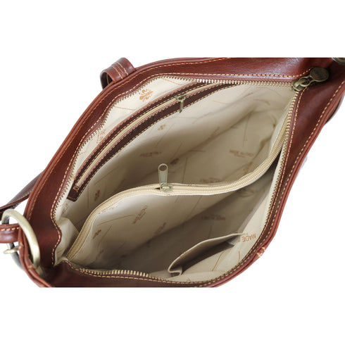 Italian Leather Shoulder Bag Floto Tavoli Tote Vecchio Brown 5