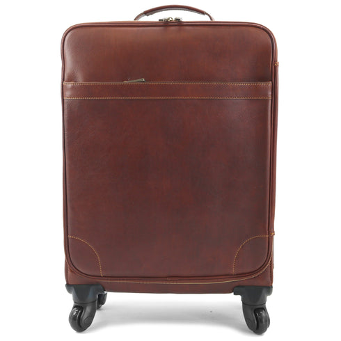 Floto Milano Spinner 4 wheel carryon luggage in brown