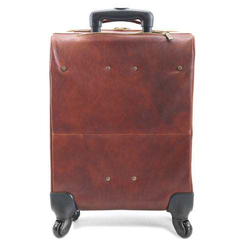 Floto Milano Spinner 4 wheel carryon luggage in brown 4