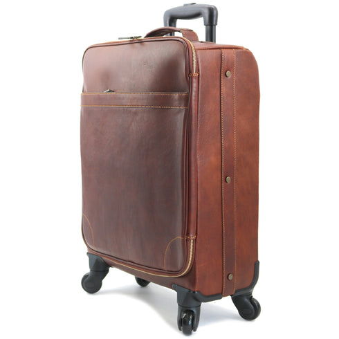 Floto Milano Spinner 4 wheel carryon luggage in brown 1