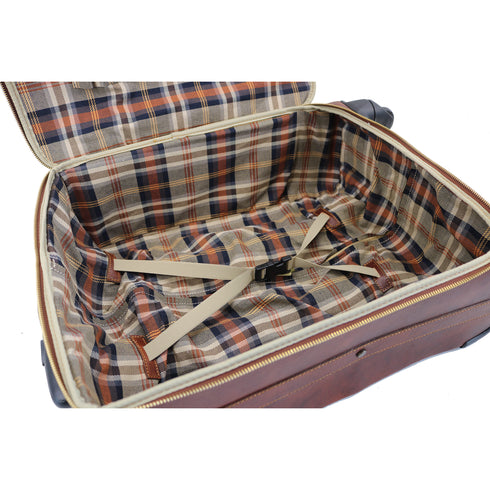 Floto Milano Spinner 4 wheel carryon luggage in brown 8