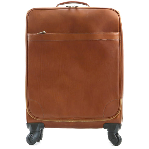 Floto Milano Spinner 4 wheel carryon luggage in tobacco brown 5