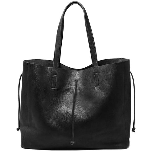 Floto Chianti Beach Leather Tote Bag in black