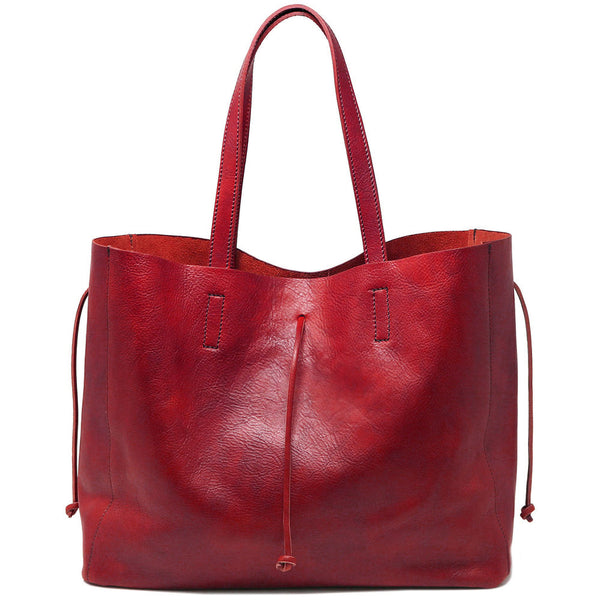 Floto Chianti Beach Leather Tote Bag in Red