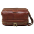 Floto Italian Positano leather drop bottom dopp travel kit bag brown 1