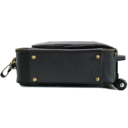 Leather Rolling Luggage Floto Venezia Trolley black back