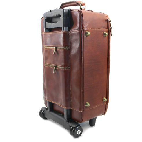 Leather Rolling Luggage Floto Venezia Trolley Vecchio Brown 3