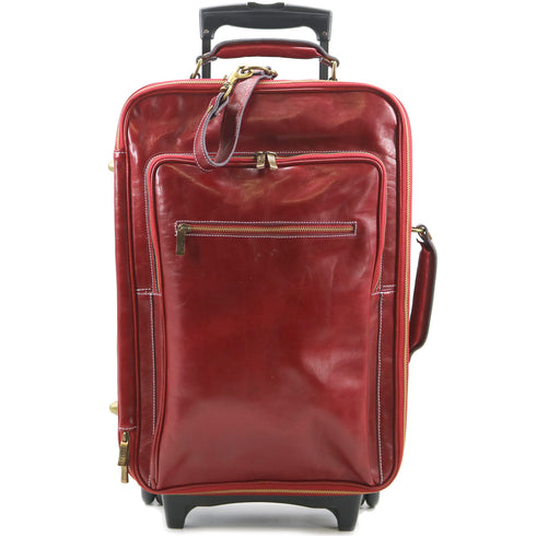 Leather Rolling Luggage Floto Venezia Trolley red 5