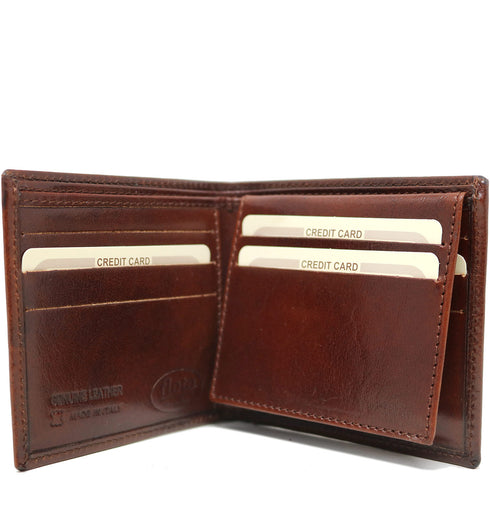 Floto Venezia Leather Wallet billfold credit card holder in Vecchio Brown.
