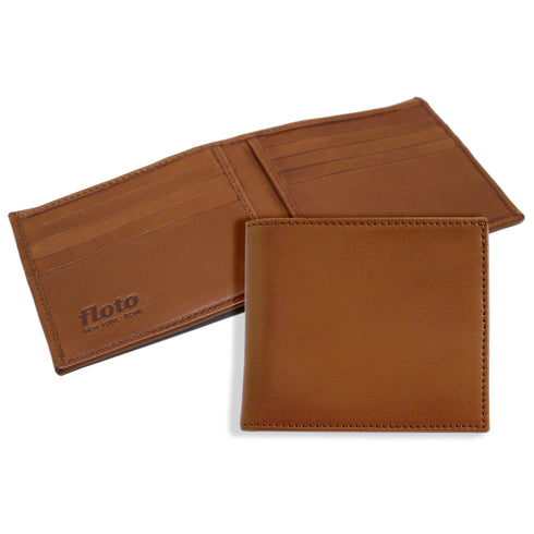 Italian Lambskin Nappa Leather Wallet Floto Billfold brown 10