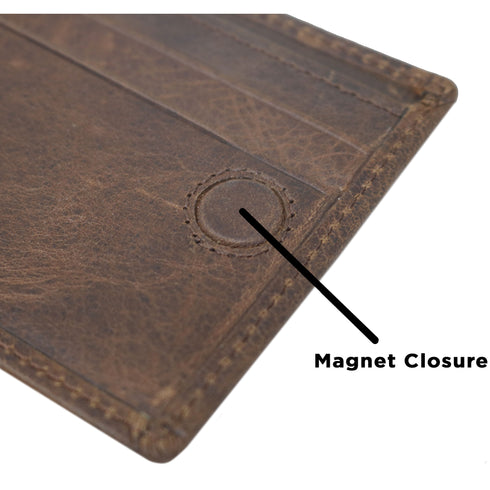 Floto Milano Leather Slim Bi Fold Card Wallet in Brown 4