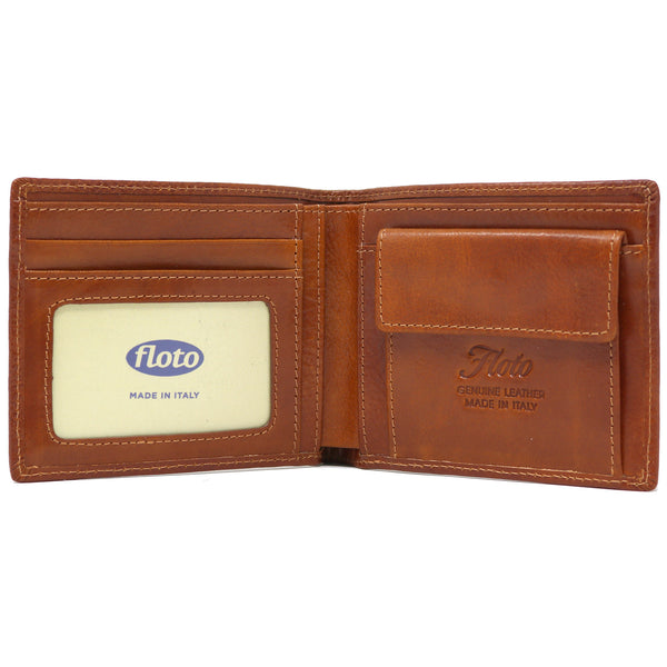 Floto Italian Leather Roma Coin Billfold Wallet men's brown 2