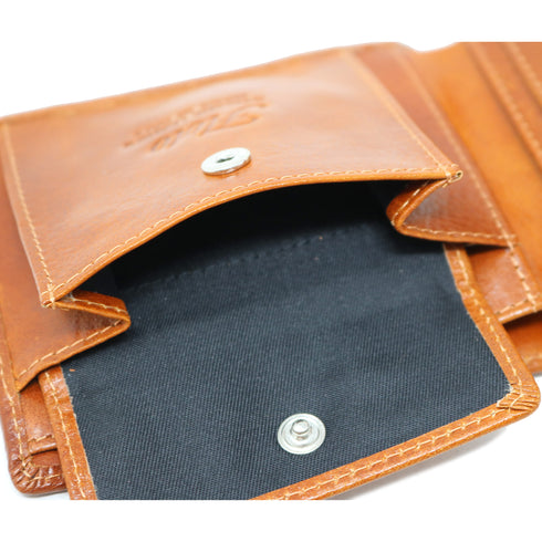 Floto Italian Leather Roma Coin Billfold Wallet men's brown 4