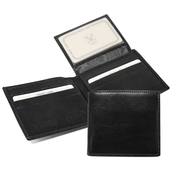 Floto Venezia Leather Wallet billfold credit card holder in Black.