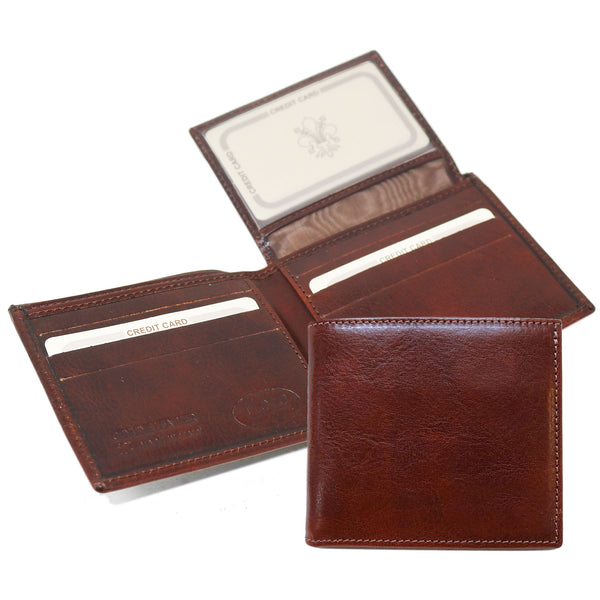 Floto Venezia Leather Wallet billfold credit card holder in Vecchio Brown.