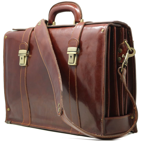 Floto Italian Leather Briefcase attache Trastevere brown 2