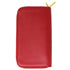 Floto Milano Zip Wallet in pebble finish calfskin leather - in red