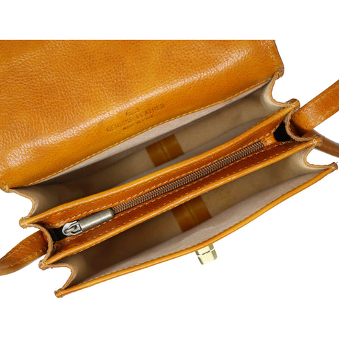 Floto Milano Leather Crossbody Women's Bag in Olive Brown 2