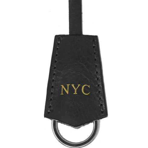 Leather Monogram Key Fob black