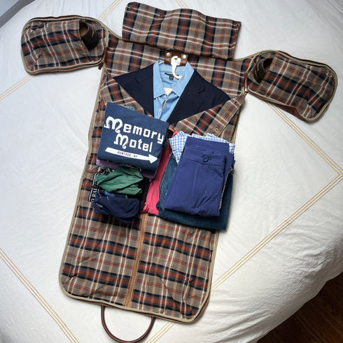 leather convertible garment duffle bag