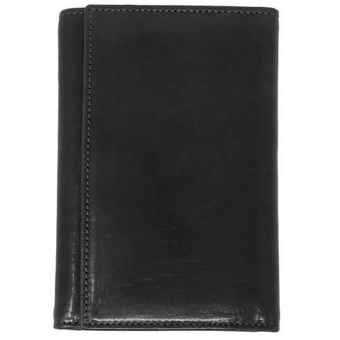 Floto Venezia Long Leather Tri-fold Wallet in black