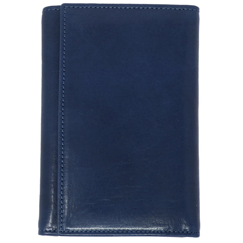 Floto Venezia Long Leather Tri-fold Wallet in blue