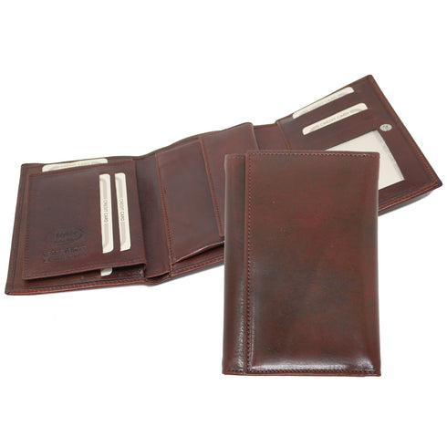 Floto Venezia Long Leather Tri-fold Wallet in brown 2