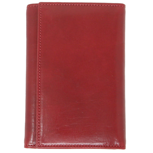 Floto Venezia Long Leather Tri-fold Wallet in Red
