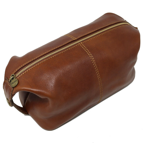 Floto Italian Venezia leather dopp kit toiletry bag brown 7