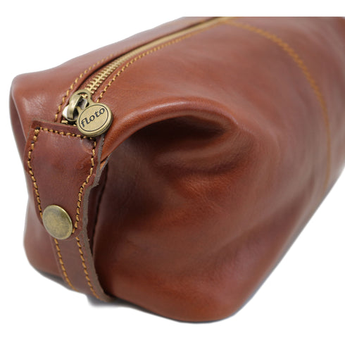 Floto Italian Venezia leather dopp kit toiletry bag Vecchio Brown 6