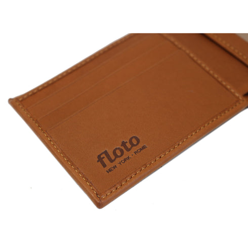 Italian Lambskin Nappa Leather Wallet Floto Billfold ID brown 5