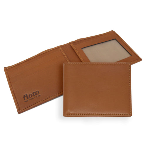 Italian Lambskin Nappa Leather Wallet Floto Billfold ID brown 3