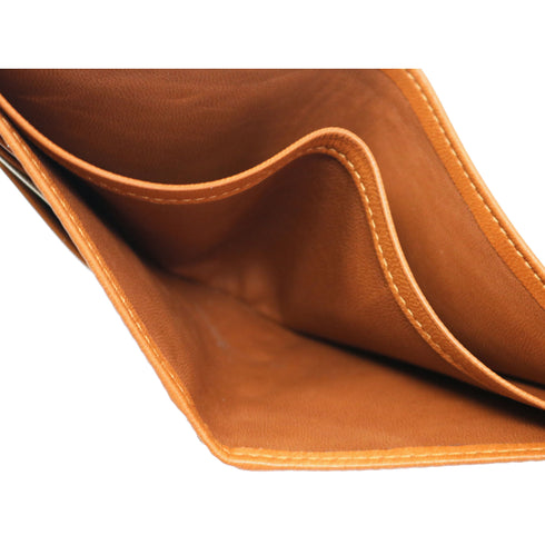 Italian Lambskin Nappa Leather Wallet Floto Billfold brown 6