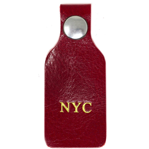 Personalize your Floto Monogram Tag - this tag is pictured in Tuscan Red with Silver Snap.