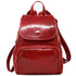 The Floto Livorno leather backpack is a wommen's fashion pack that is handcrafted in Italy. This is the Livorno Backpack in Tuscan Red. Front view.