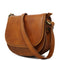 Floto Chianti Leather Saddle Bag Crossbody in Tobacco Brown.