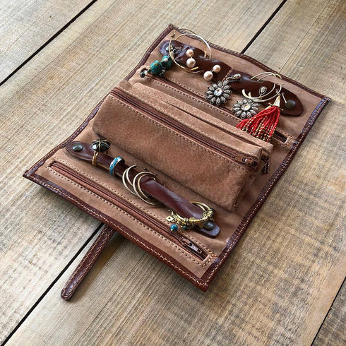 Leather Jewelry Roll Case Floto inside 2