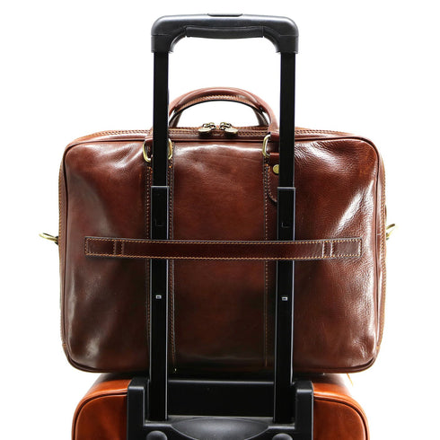 Leather Laptop Computer Briefcase Bag Floto Firenze brown 6