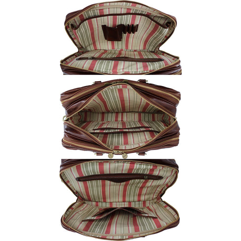 Leather Laptop Computer Briefcase Bag Floto Firenze brown 3