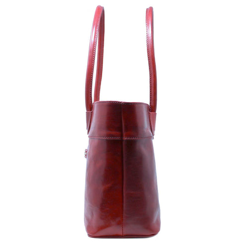 Floto Italian Leather Napoli Women's Handbag Shoulder Bag red 2