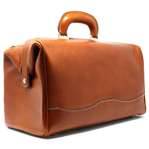Floto Italian Leather Doctor Style Handbag Top Handle Bag back